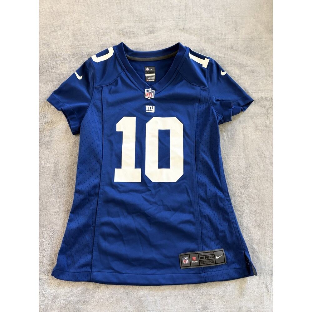 New York Giants Jersey Nike Womens NFL Shirt Football Top ELI MANNING #10 Blue S